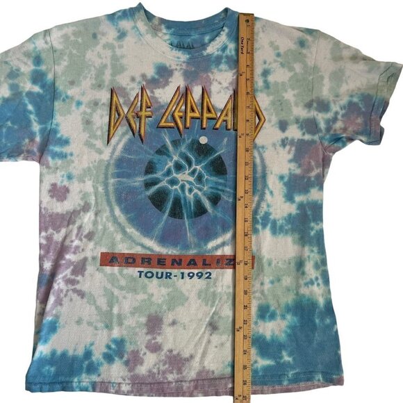Def Leppard Adrenalize Tour Graphic T Shirt Medium Blue Tie Dye Rock Band 2021 - Picture 10 of 10